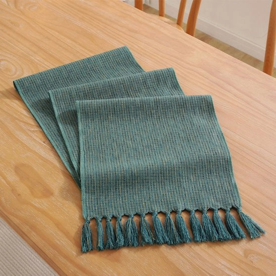 Tavolo da festa rustico con pennelli - Tavolo da festa bohemien - Tavolo da festa manuale con pennelli - Tavolo da festa decorativo per occasioni speciali - Adatto per festival, matrimoni e decorazioni da tavola - 33x153cm