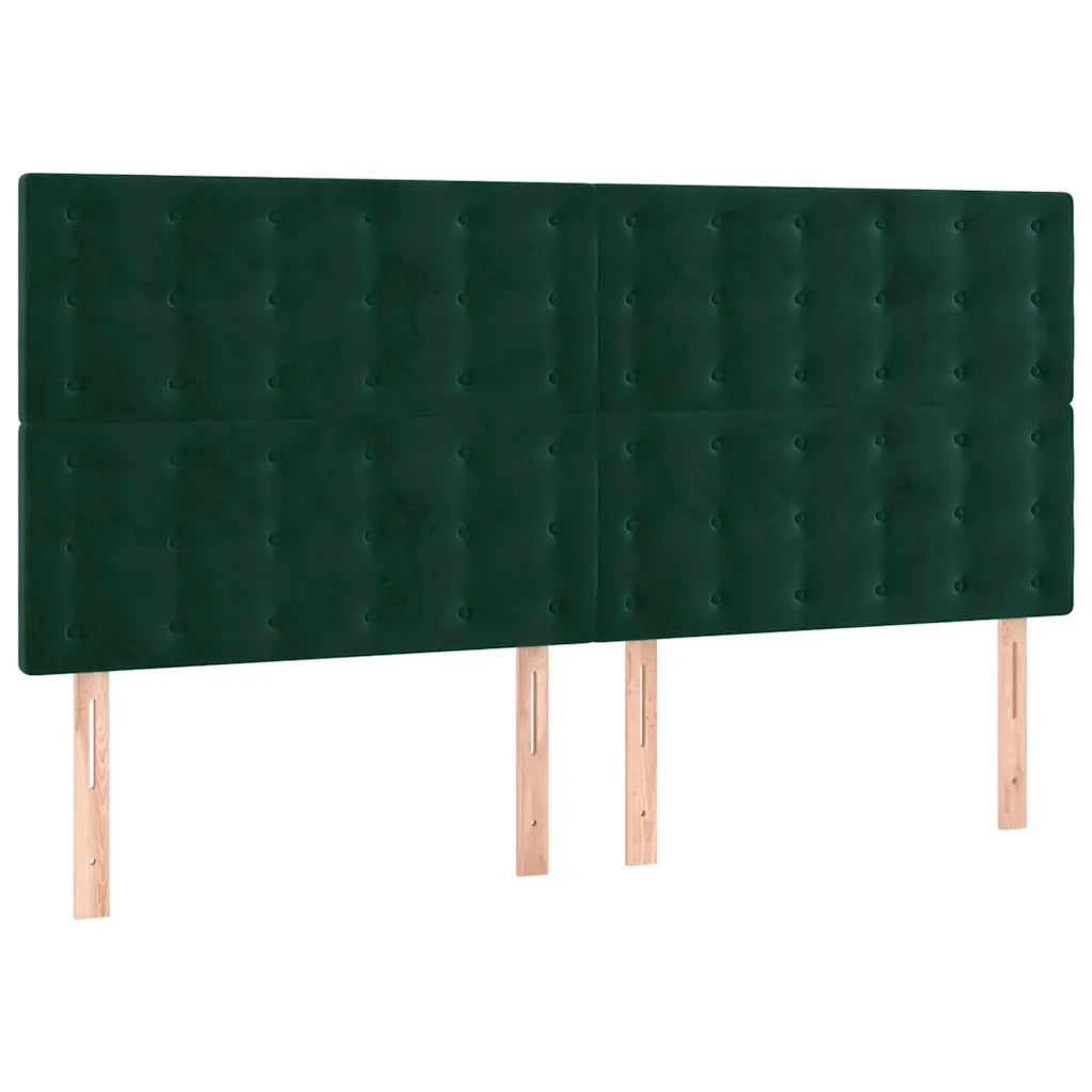 Testiera | Testata a LED Verde Scuro 200x5x118/128 cm in Velluto