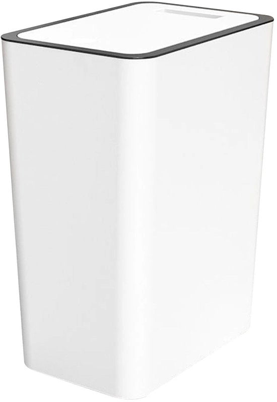 Contenitore di raccolta rifiuti con coperchio - 15 litri - Pistone integrato - Materiale plastico - Adatto per uso in cucina e bagno