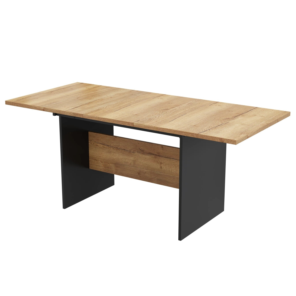 Tavolo da pranzo allungabile per 4-6 persone con piano estensibile e struttura in MDF per sala da pranzo; 180×80×75 cm