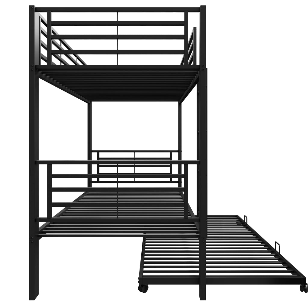 letto a castello metallo nero 90 x 200 cm
