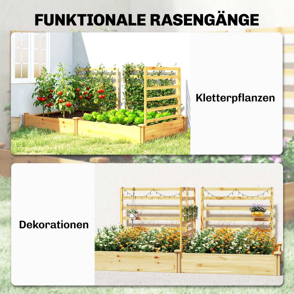 Hochbeet con Spalier in Legno ¨C zephmum ¨C 240x125x102 cm Naturholz