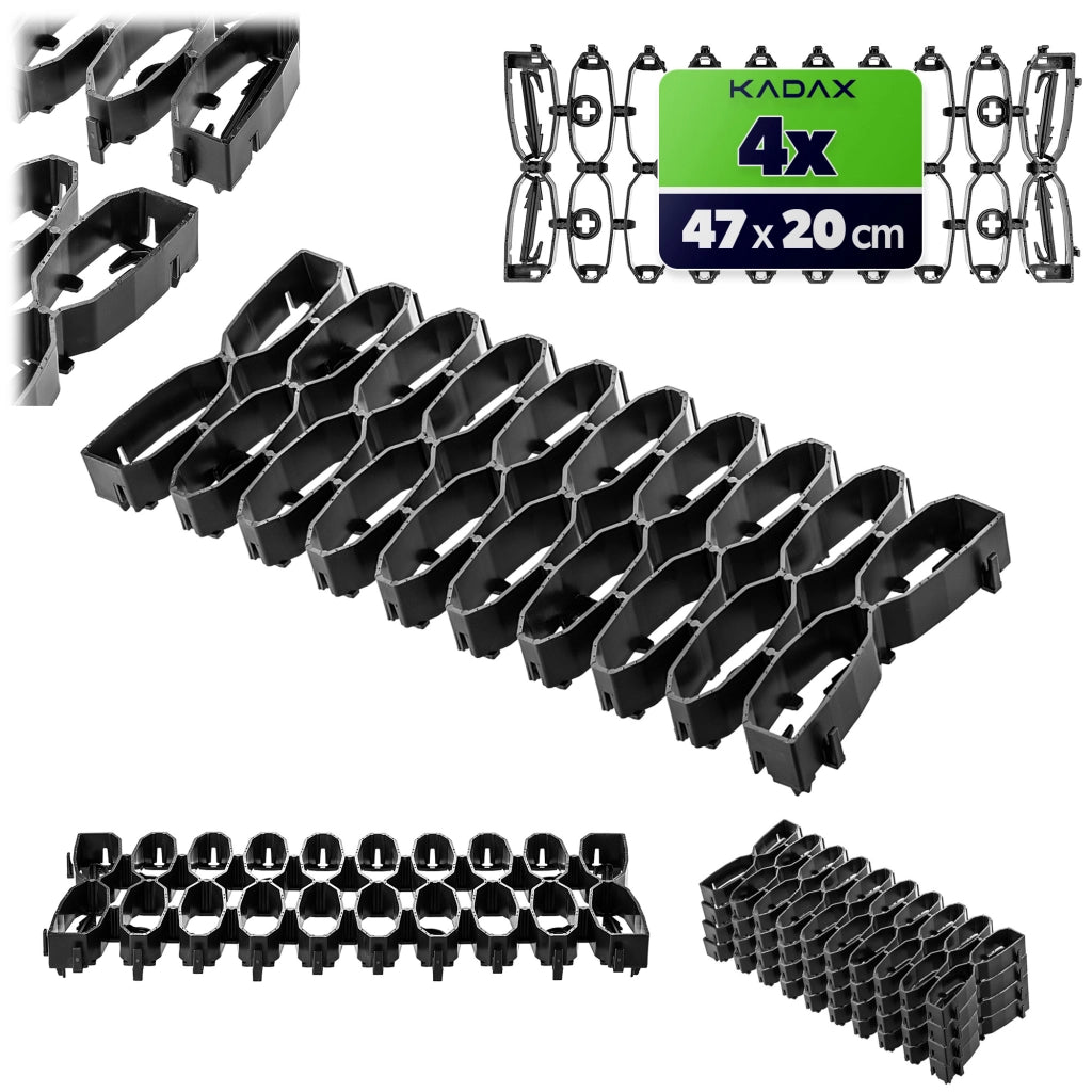 Griglia di protezione per prato KADAX per robot tagliaerba, ideale per superfici curve, 47 cm, set da 4 pezzi