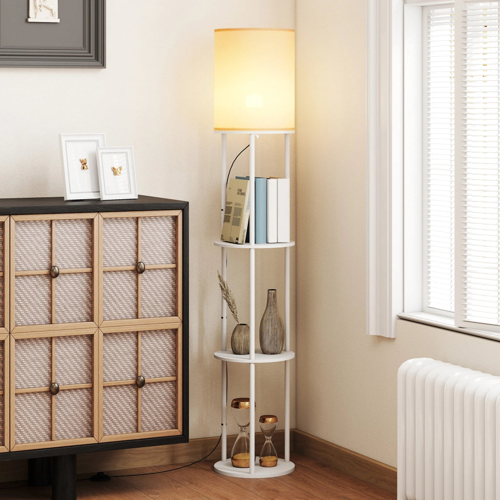 Lampada da terra con ripiani ¨C Minimal ¨C 3 temperature colore telecomando bianco