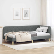 Cornice del letto ad angolo Grigio scuro 90 x 200 cm Tessuto 42016570