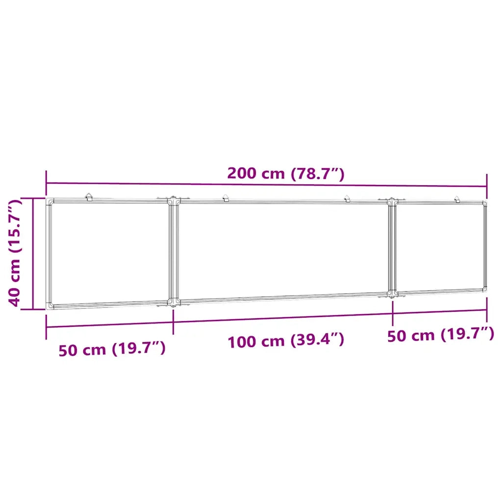 Lavagna Magnetica Pieghevole 200x40x1,7 cm in Alluminio CFW2248867