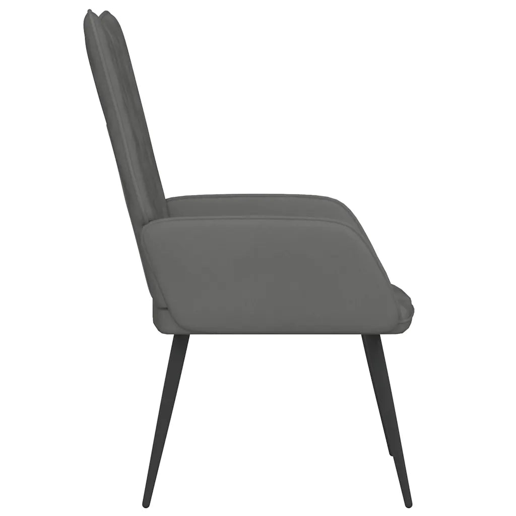 Sedia Relax Grigio Scuro in Velluto 327678