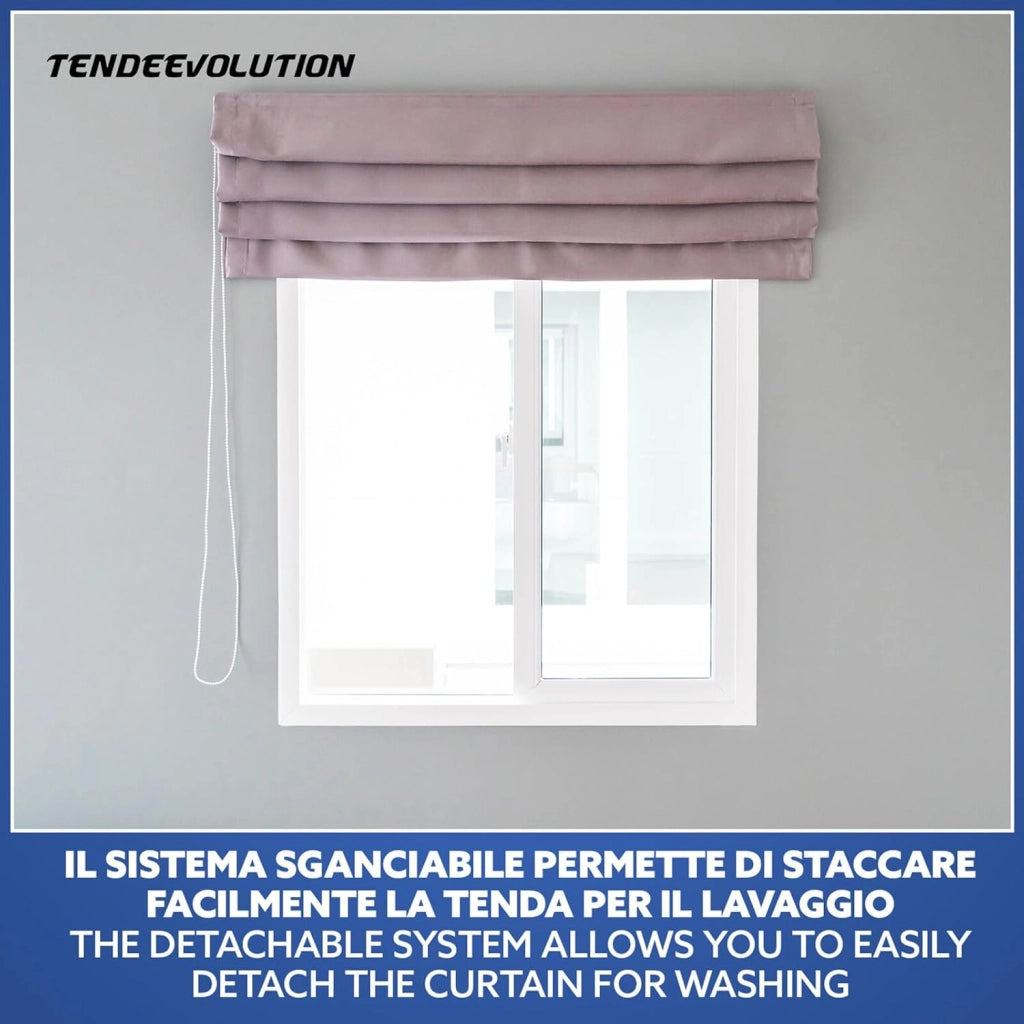 BASTONE BINARIO PER TENDA A PACCHETTO CON 9 CALATE A SGANCIO RAPIDO IN ALLUMINIO BIANCO LUNGHEZZA 260 CM Attacco Soffitto COMANDO A DESTRA
