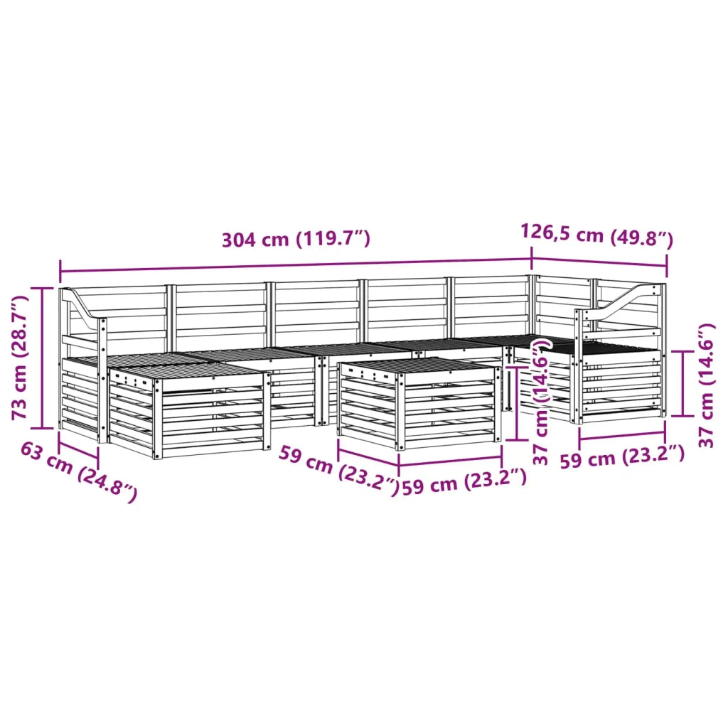 Set di divani da esterno 8 pcs Bianco 59 x 59 x 37 cm 3392249