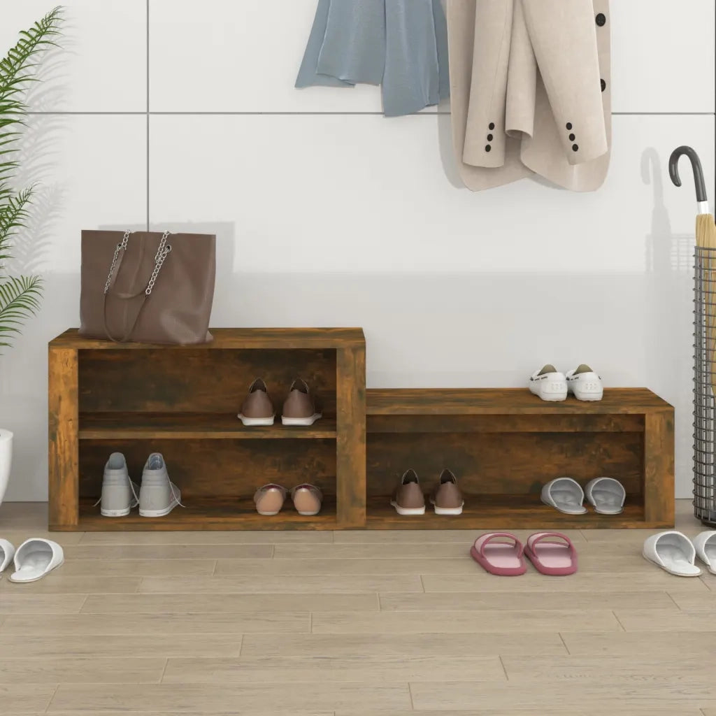 Scarpiera | Mobile per scarpe Rovere Fumo 150x35x45 cm in Legno Multistrato