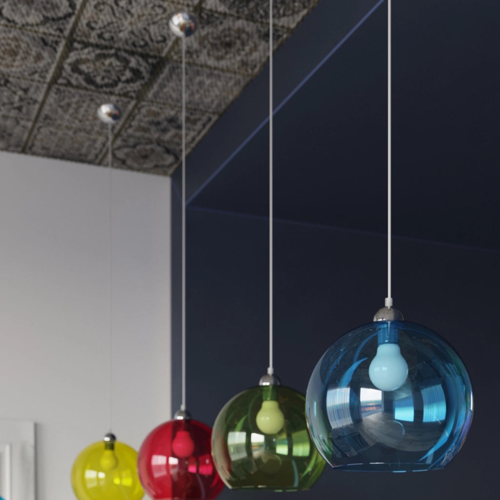 Lampada a sospensione Rotund vetro trasparente cromata 30cm