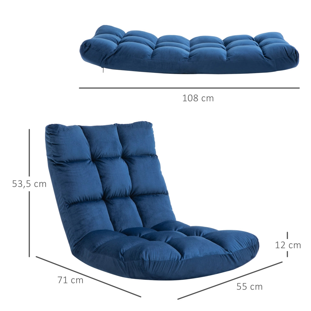 Poltrona Reclinabile ¨C Minimal ¨C Tessuto Blu Roi