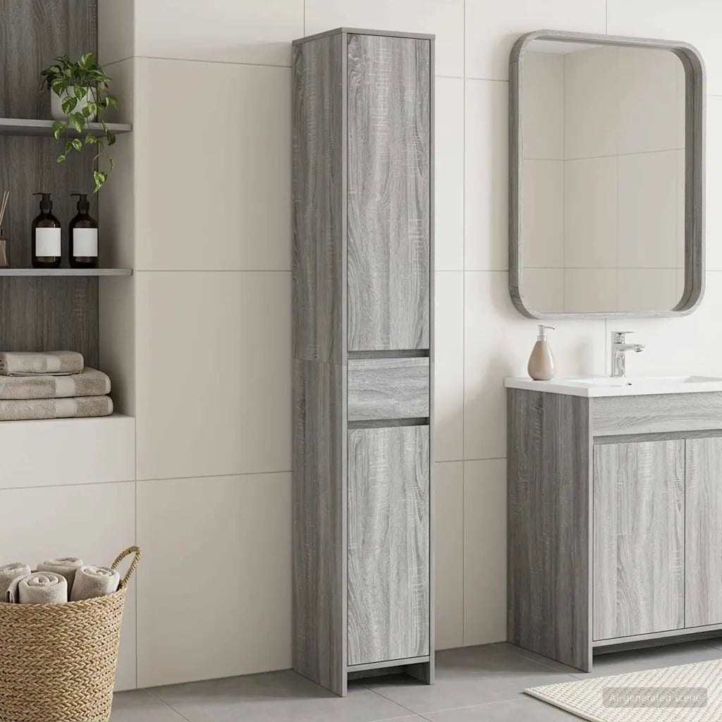 Mobile da Bagno Sonoma grigio 30 x 33 x 190 cm 890757
