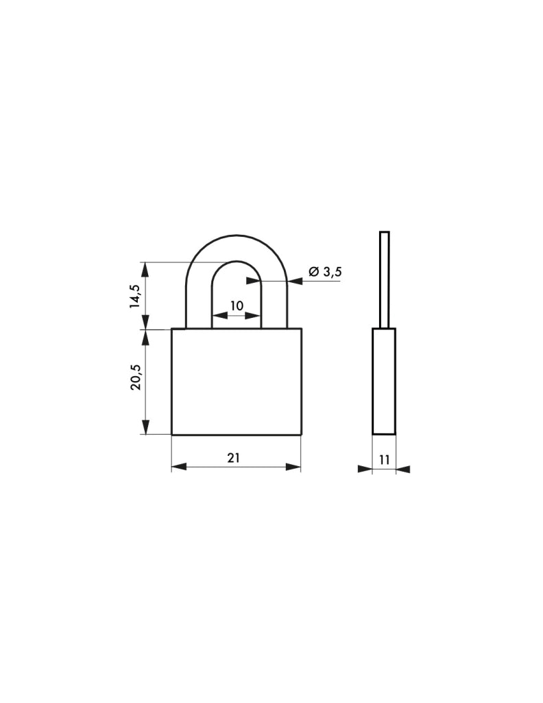 Lucchetto MACH 2 20 mm, 2 chiavi – THIRARD