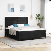 Letto a molle con materasso Nero 180 x 200 cm Tessuto 3339331