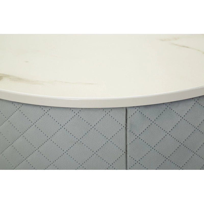 Comodino/toletta Con Puff Vellit Celeste cm ø 52x70 - ø 36x39