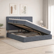 Letto con contenitore e materasso Grigio Scuro 180 x 200 cm 3459646