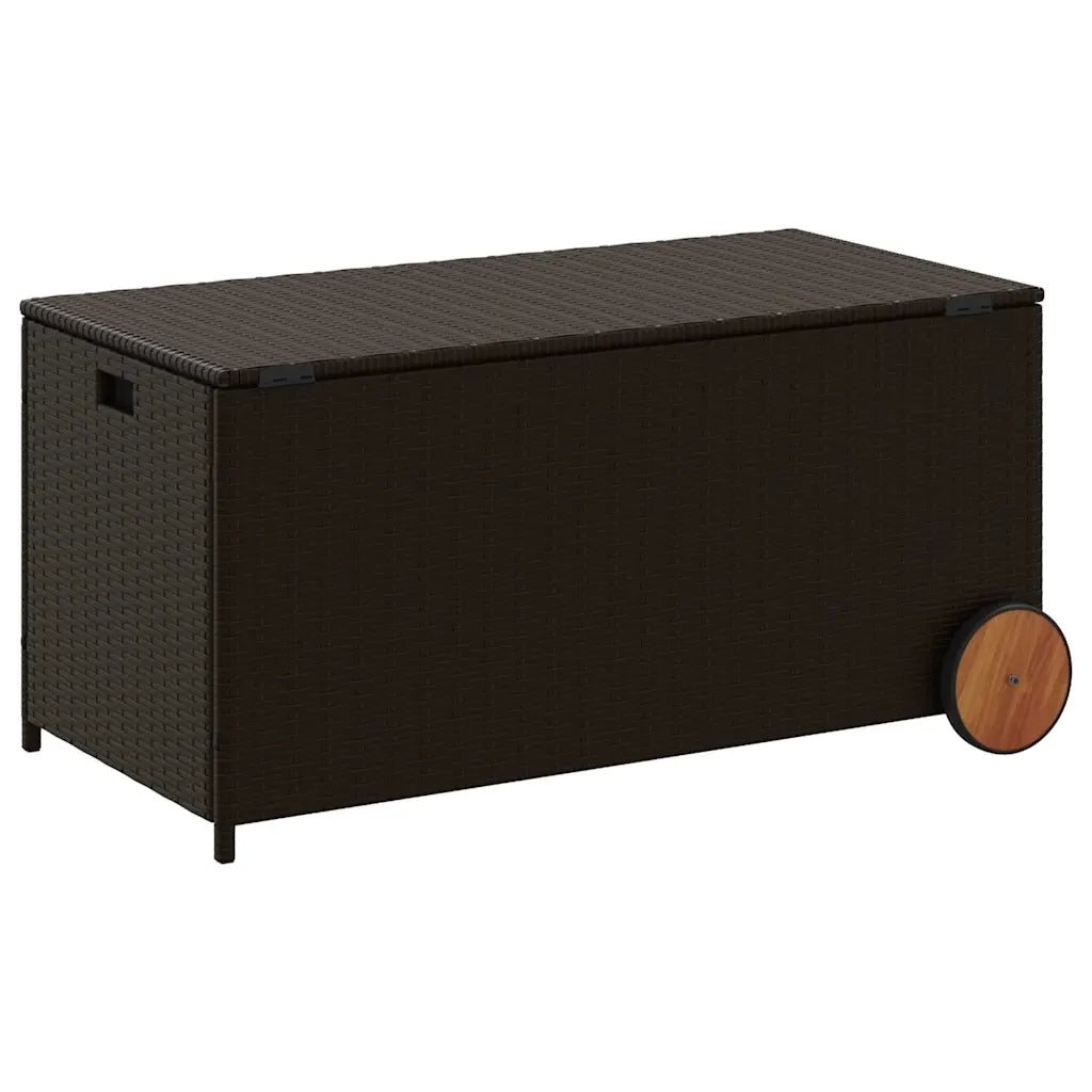 Contenitore da Giardino con Ruote Marrone 190L in Polyrattan CFW5439697