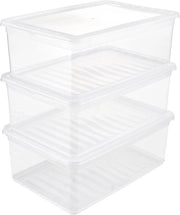 Set di archiviazione con tecnologia di ventilazione - Set di 3, trasparente, 14 cm alto, 33 L totale