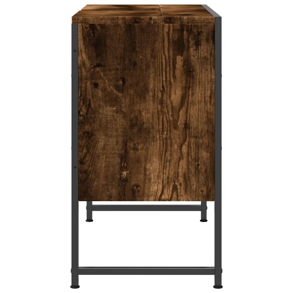 Mobile Lavabo Bagno-Armadietto da bagno Rovere Fumo 60x30x60 cm Legno Multistrato 714799