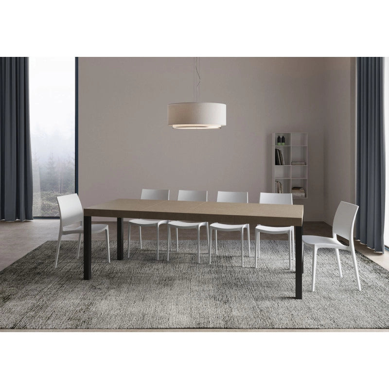Tavolo allungabile 120/380x90 cm Everyday Premium telaio Antracite - Tortora