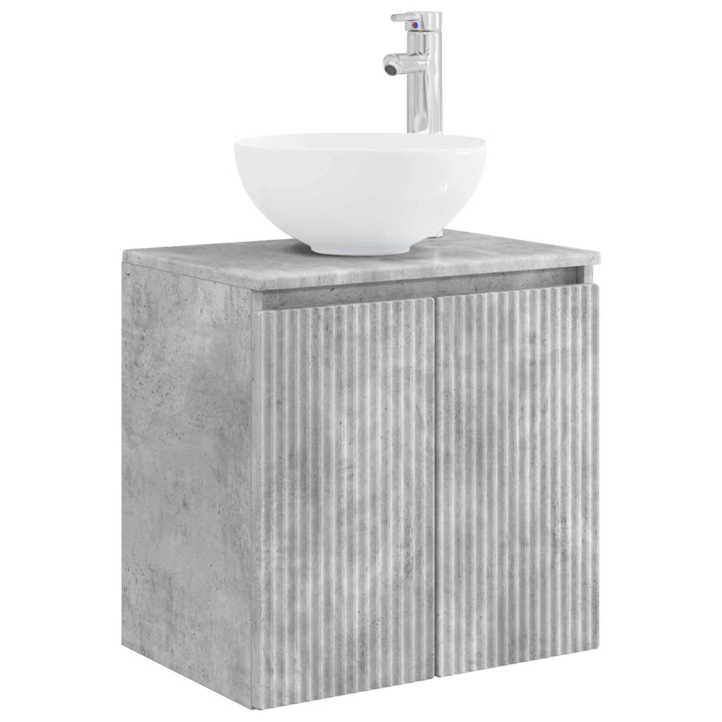 Set di mobili per il bagno 6 pz Grigio Cemento 3407146