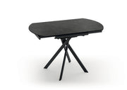 Tavolo Allungabile Roll 120x80/120x76 cm Top in Ceramica Gambe in Metallo Grigio Scuro