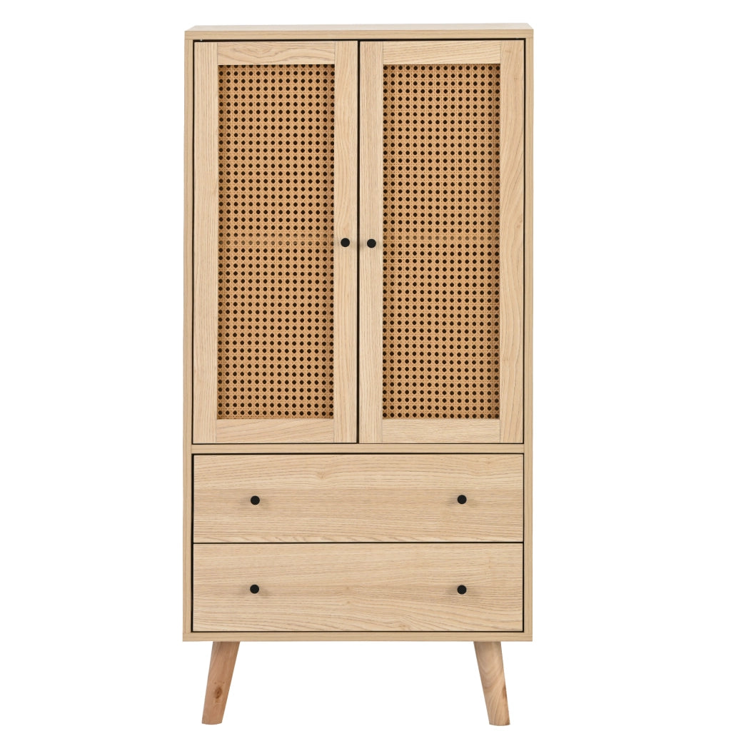Sideboard moderno 60 cm in rovere con 2 ante e 2 cassetti