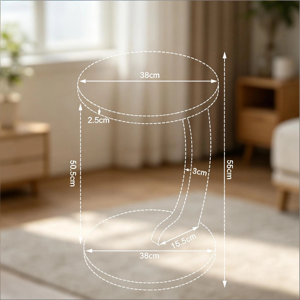 Tavolino rotondo a forma di C - Zephmum