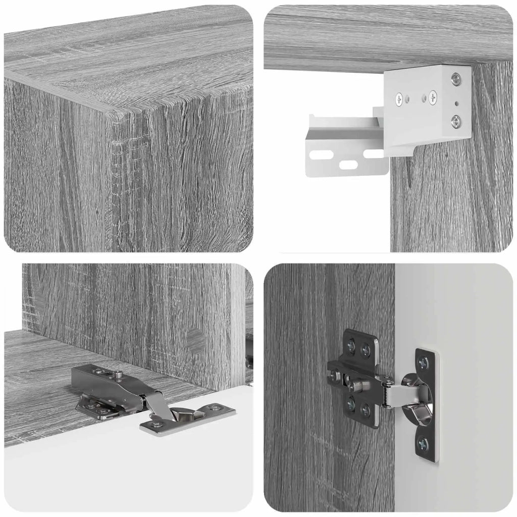 Set di Mobiletto da TV a Parete 4 pz-Credenza per TV sospesa Grigio Sonoma 512058