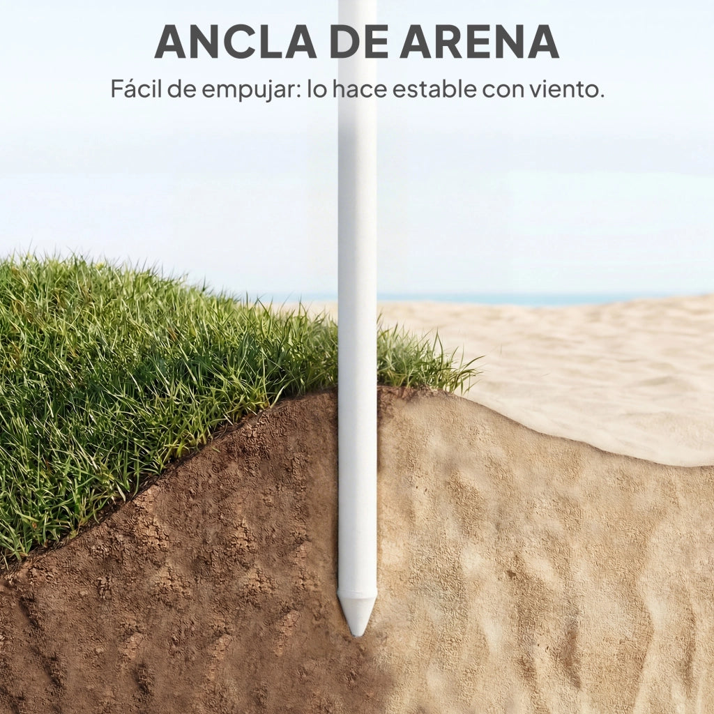 Ombrellone da Spiaggia con Frange ¨C Xylo ¨C Verde ?180cm UPF30+ Regolabile Inclinabile con Borsa