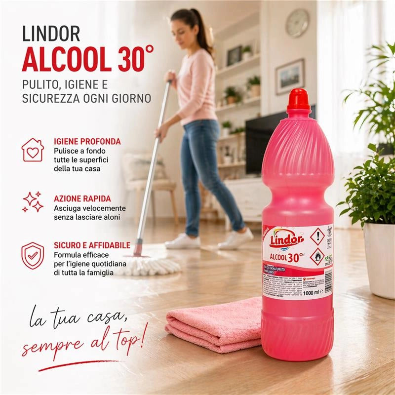 LINDOR DETERGENTE CON ALCOOL 30° PROFUMATO 6LT