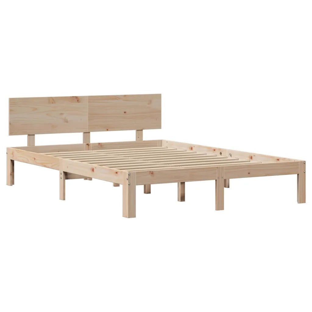 Giroletto con Testiera 160x200 cm in Legno Massello di Pino
