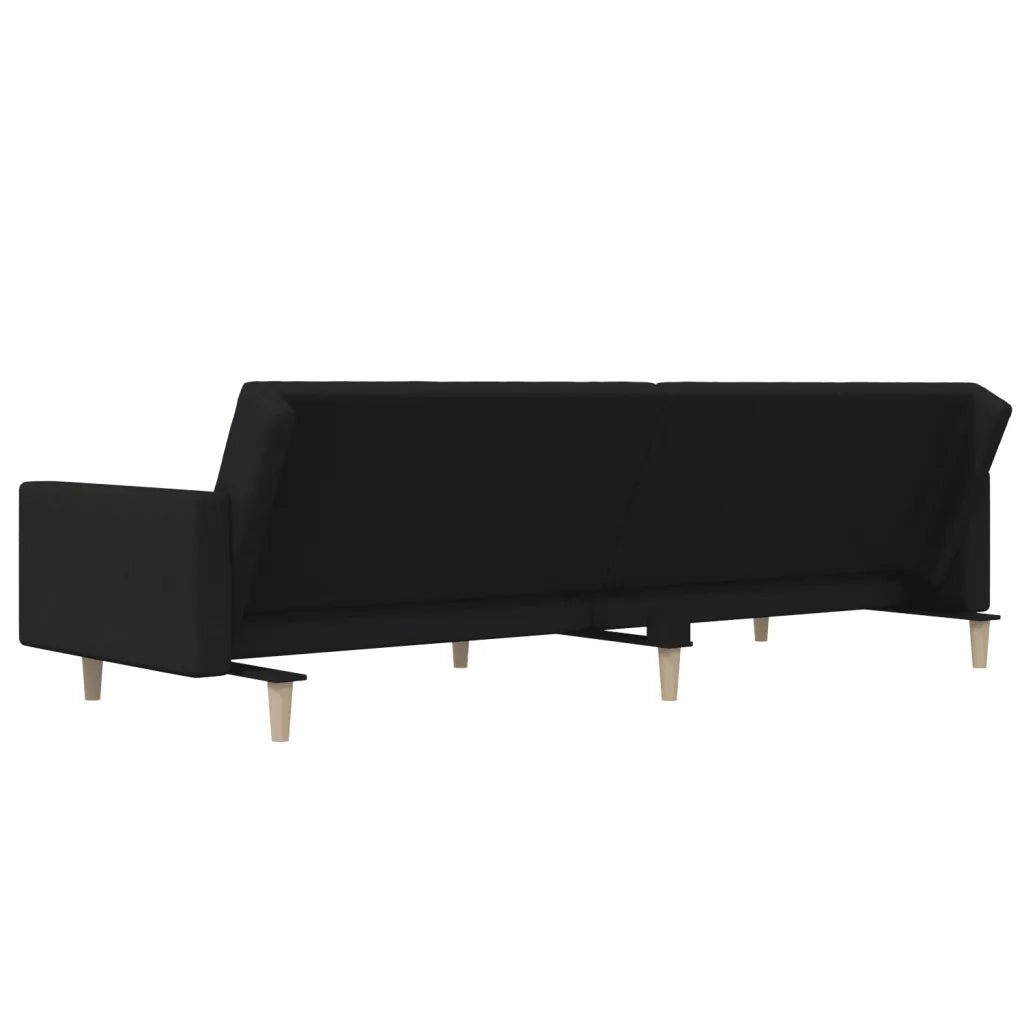 Divano Letto a 2 Posti Nero in Tessuto 375729