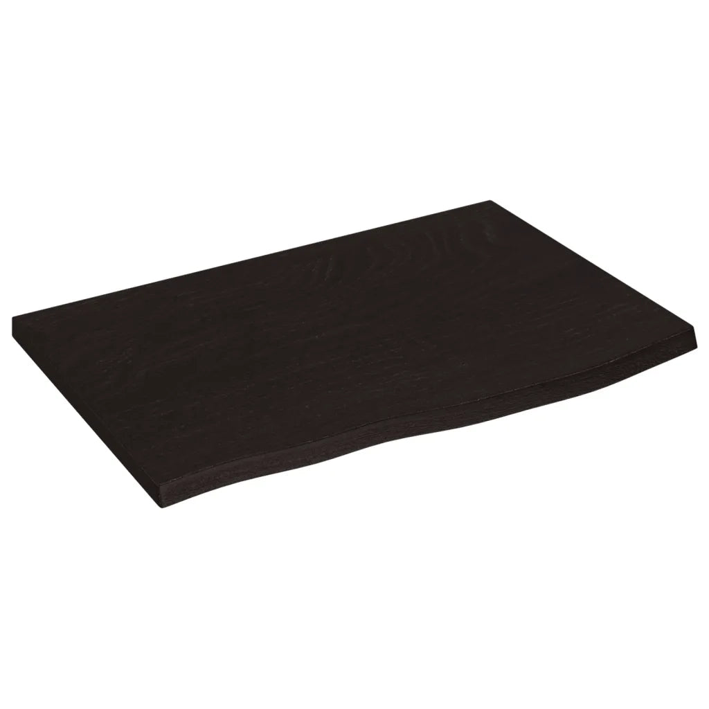 Piano Bagno Marrone Scuro 60x40x2 cm Legno Massello Trattato CFW6791383