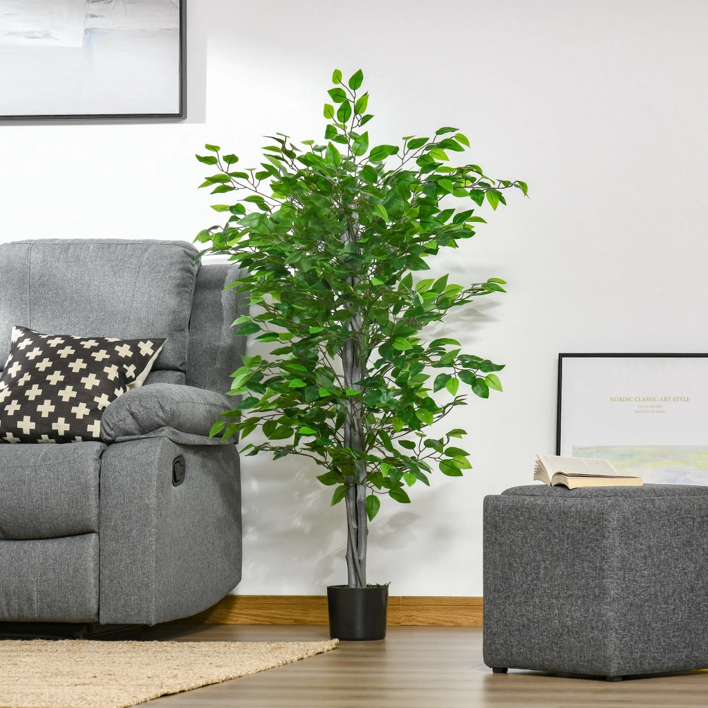 Pianta Ficus Artificiale ¨C zephmum ¨C Vaso Cemento 135 cm Verde