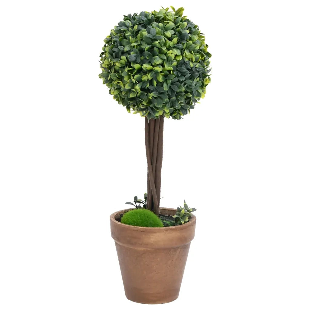 Piante di Bosso Artificiale 2 pz a Sfera con Vaso-Piante Decorative Verde 56 cm