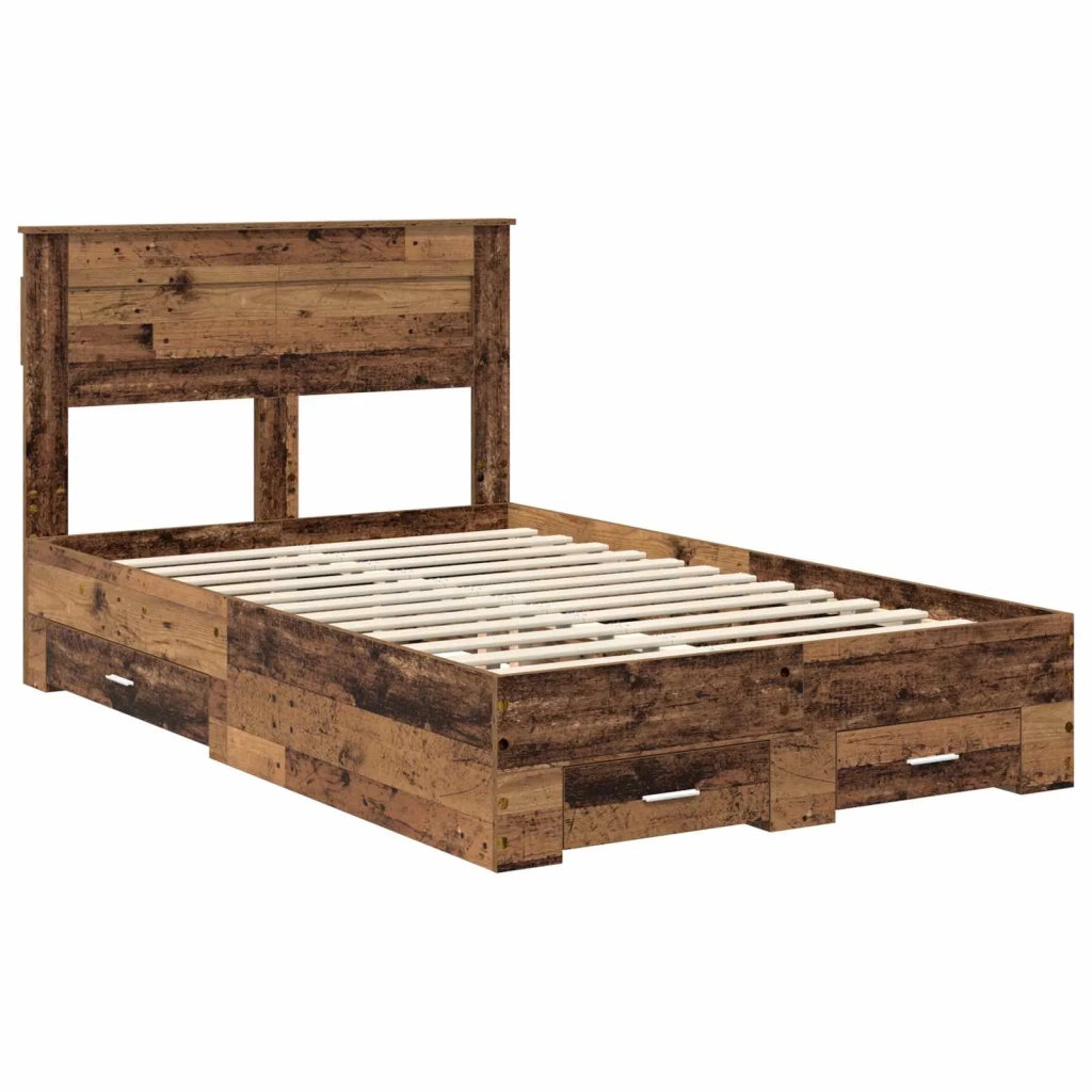 Struttura del letto con testiera Legno vecchio 120 x 190 cm 3410009