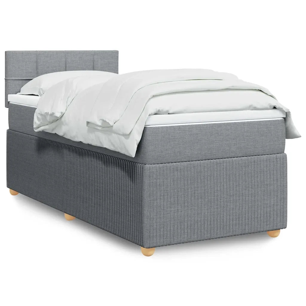 Giroletto a Molle con Materasso Grigio Chiaro 90x190 cm Tessuto 3289611