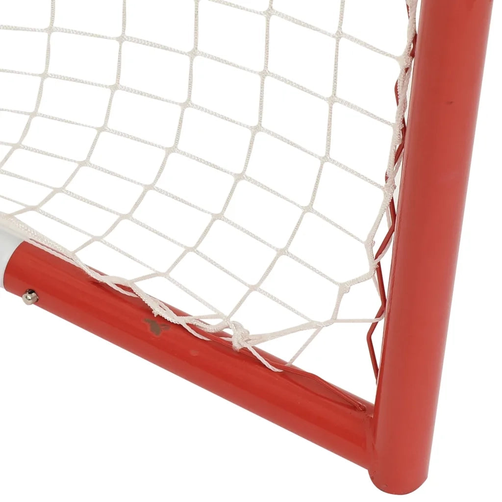 Porta Hockey Rete Rossa Bianca 153x60x118cm Acciaio Poliestere CFW9487273