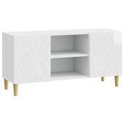 Mobile TV-Credenza per TV 102 x 34,5 x 50 cm Bianco Lucido Legno ingegnerizzato 573831