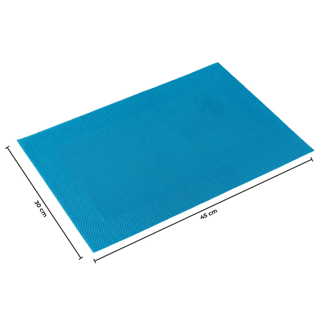 Set 4 Tovagliette Americane 45x30 cm in PVC Intrecciato, Lavabili e Riutilizzabili, Sottopiatto Rettangolare per Tavola Cucina e Sala da Pranzo  Petrolio