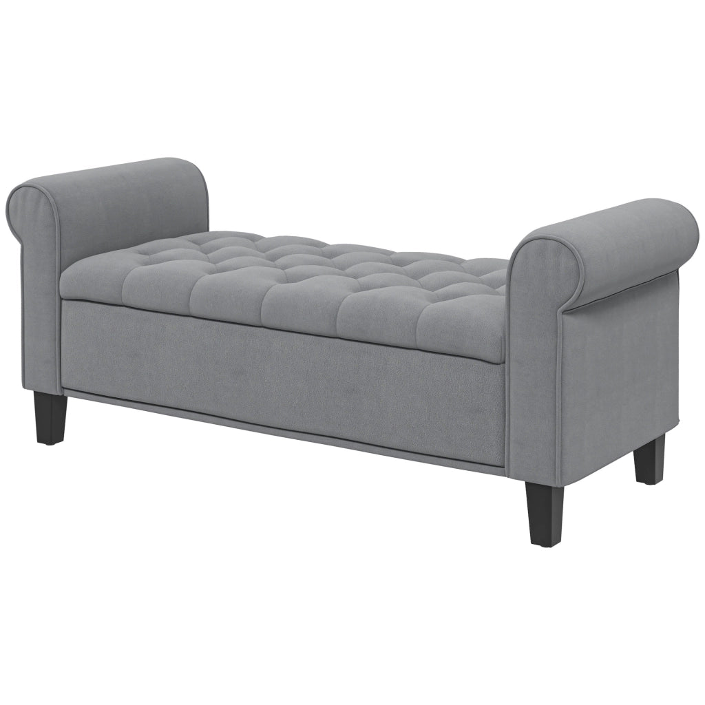 Pouf Imbottito ¨C Minimal ¨C Grigio 126x48.5x57 cm