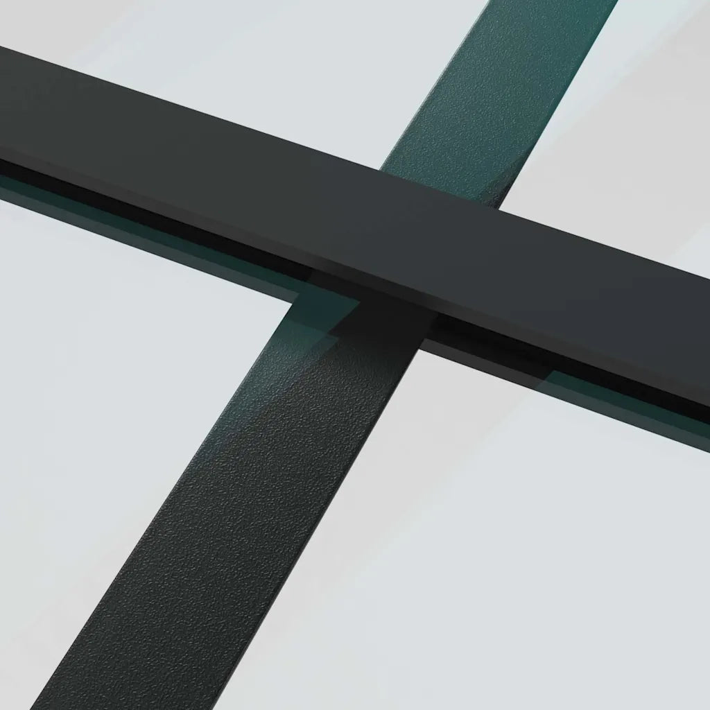 Porta Scorrevole con Ferramenta Nera 102x205 cm in Vetro ESG 3375932