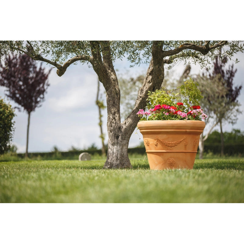 Vaso decorativo classico tradizionale Ø75 H59 in polimero resistente impruneta per piante per giardini e terrazze - Made in Italy - Monacis