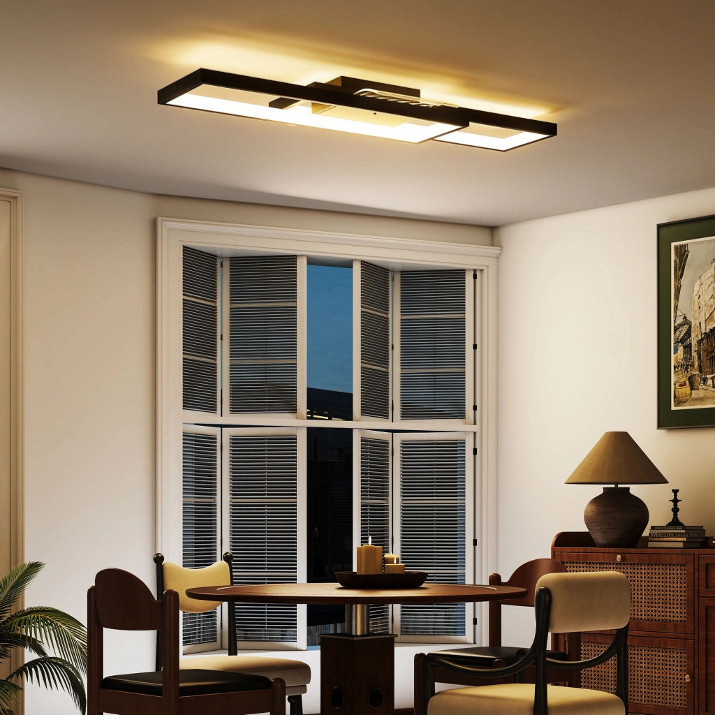 Lampada LED Soffitto Dimmerabile con Telecomando ¨C Minimal ¨C Nero 70x30 cm
