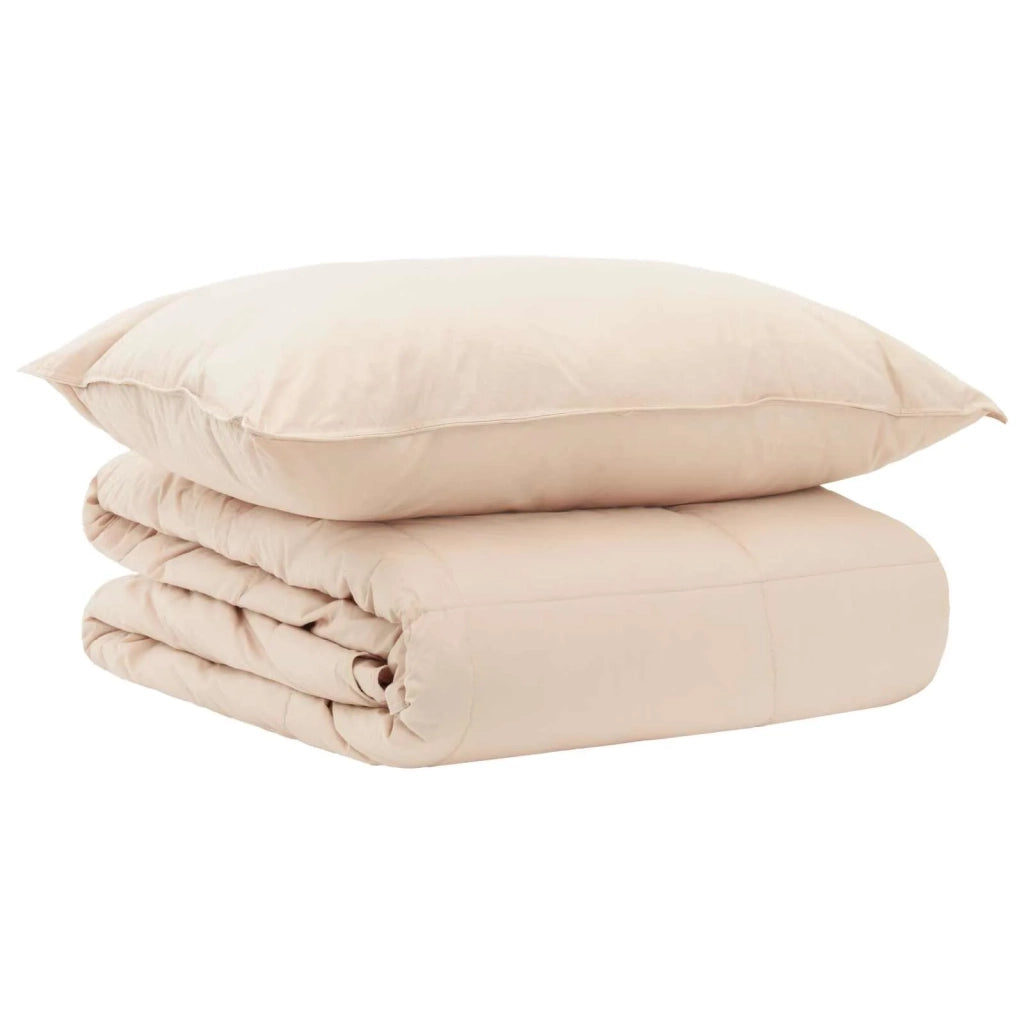 Set di Piumoni 2 pz 137 x 200 cm Inverno 350 gsm Beige 3438075