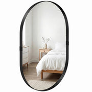 Specchio da parete ¨C zephmum ¨C nero, cornice alluminio, 60x90 cm