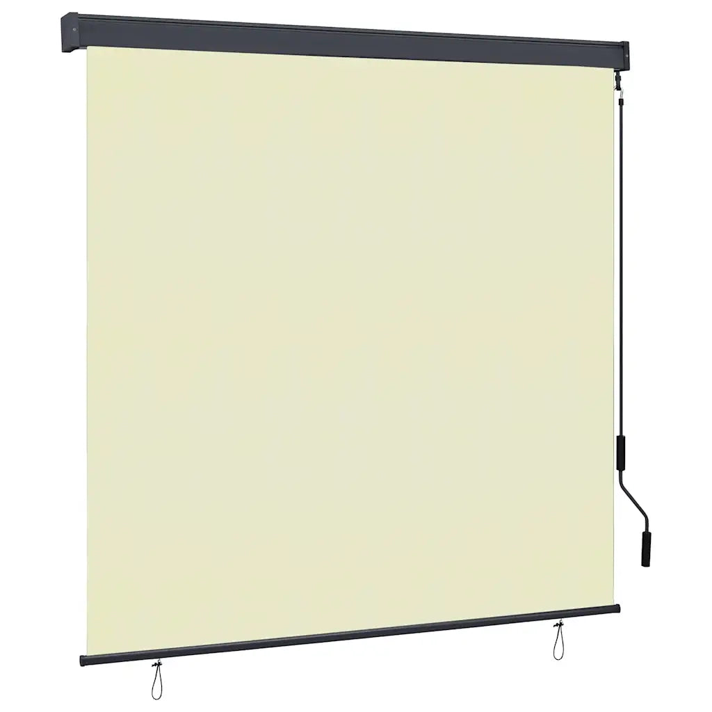 Tenda a rullo con tende Crema 180 x 250 cm Tessuto e Alluminio 362085