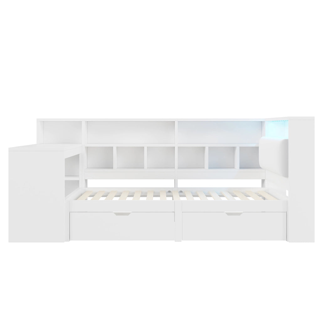 letto piattaforma in mdf e compensato bianco 90 x 200 cm